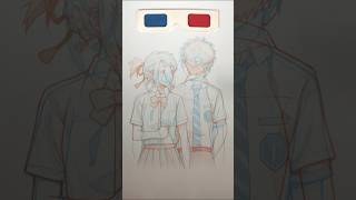 Taki & Mitsuha ✨ A Love Story That Defied Time 🔴🔵 | Your Name Drawing