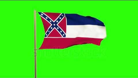 mississippi flag waving in the wind. Green screen, alpha matte. Loopable animation Stock video by