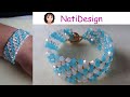 PULSERA BRILLO AZUL Y BLANCO de tupis y rocallas👗👠- BLUE AND WHITE SHINE BRACELET