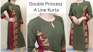 A Line Princess Cut Kurta Design/Easy Cutting and Stitching /DIY Designer Kurti