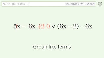 Solving Linear Inequalities: 5(x-4) is Smaller Than 2(3x-1)