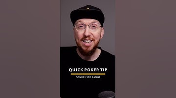 Quick Poker Tip: Condensed Range #Shorts