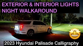 2023 Hyundai Palisade Calligraphy  NIGHT WALKAROUND  Interior and Exterior LED Lights  4K