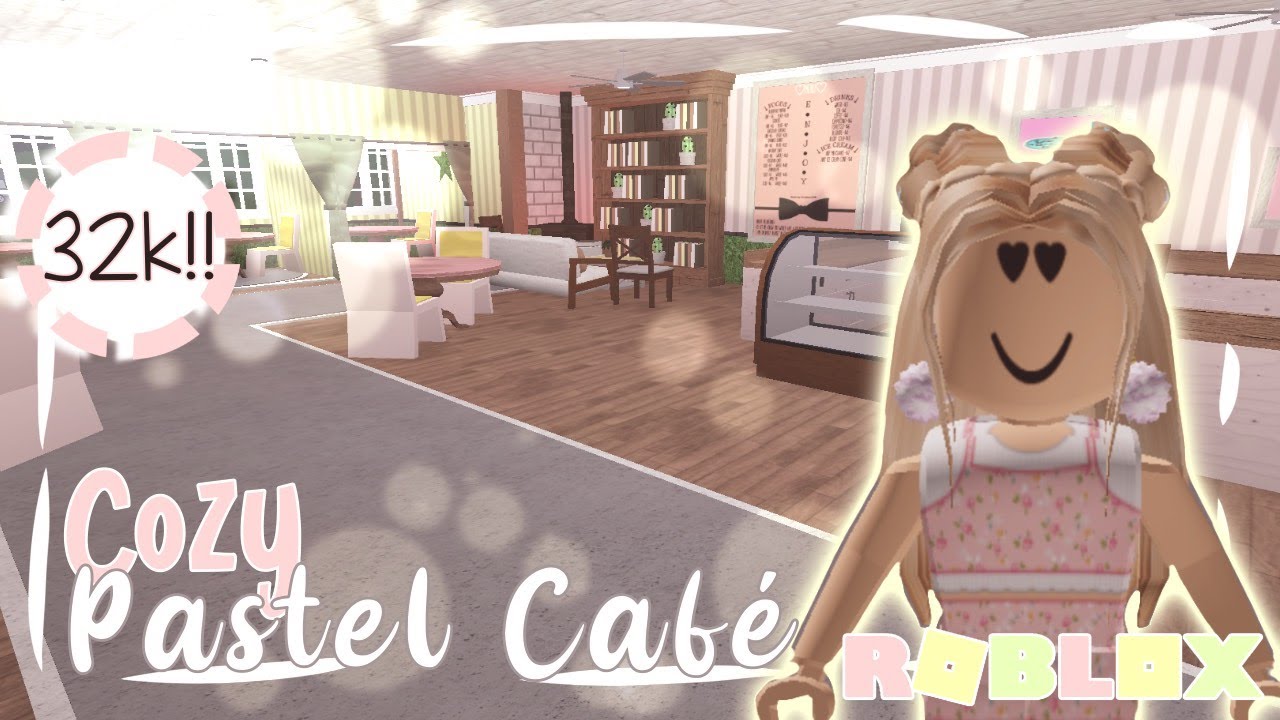 Cozy Pastel Cafe Speedbuild 32k Bloxburg Roblox Youtube - kost cafe v2 roblox