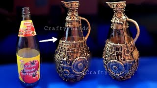 DIY steampunk bottle art | vintage bottle decoration idea | bottle art | crafty hands