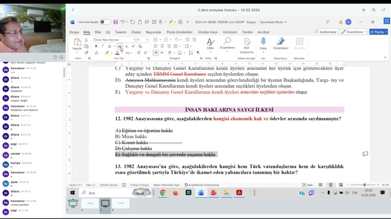 Anayasa Hukuku demo dersi