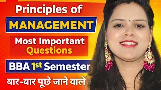 Principles of Management Most Important Questions | Unit Wise | BBA 1st Semester
