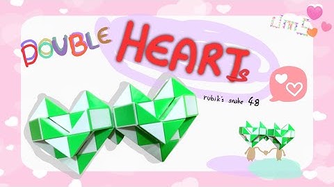 How to Rubik’s snake 48 : DOUBLE HEARTS 💕 - Step by step & SLOW