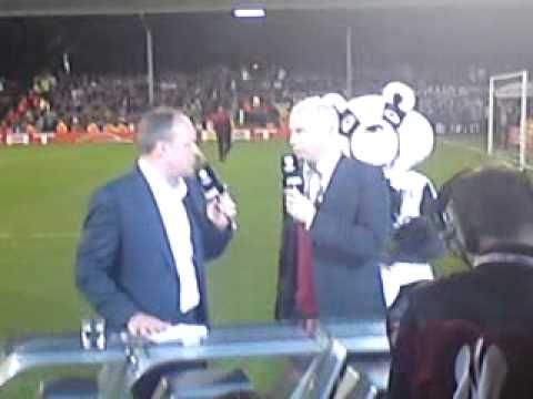 Fulham vs Hamburg - Billy the Badger German TV star!