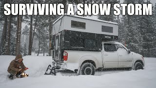 Surviving A Snow Storm Alone Trapped In My Truck Camper #oregon #vanlife #camping