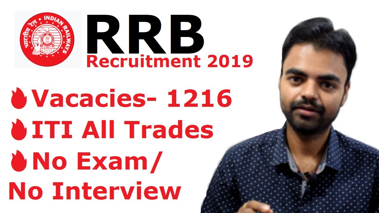 RRB Recruitment 2019-  Vacancies- 1216, Salary, Apply Online/ITI | Latest Govt Jobs After ITI