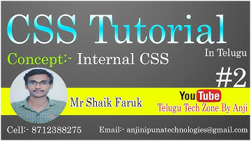 CSS Tutorial In Telugu Part 2 by Shaik Faruk || Internal CSS in Telugu || Web Designing tutorial