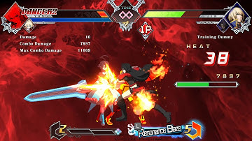 [BBTAG] Yang/Es 11.7k Corner to Midscreen Combo