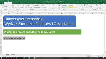 Wstęp do arkusza kalkulacyjnego MS Excel