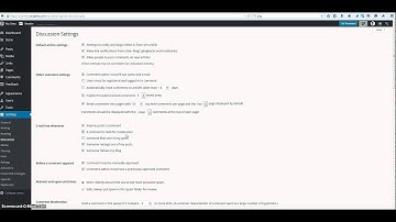 WordPress Comment settings