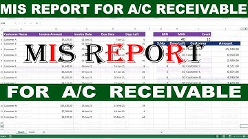 Excel MIS Report for Account Receivable by learning Center in Urdu/hindi