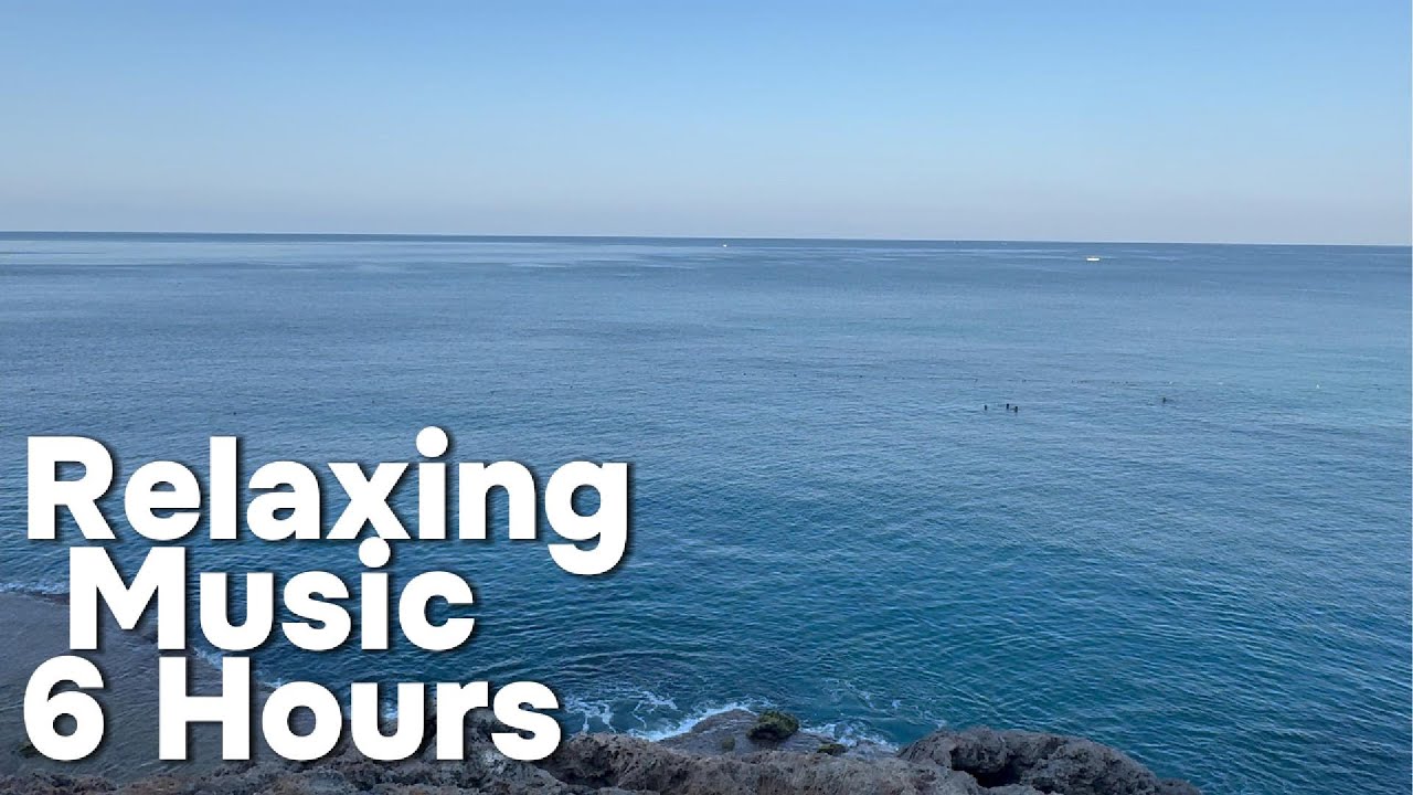 6 Hours Relaxing Ocean Waves 🌊 Mountain View & Calming Music for Sleep, Study, Meditation