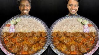 SPECIAL BEEF MEAT CURRY with Rice Eating Challenge | Beef Curry And Rice Eating Competition