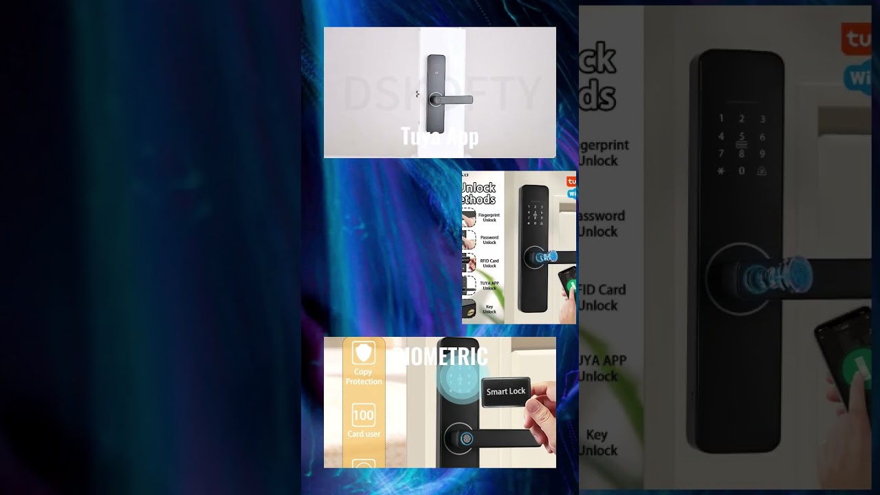 DSKDFTY-Biometric Electronic Door Lock, Digital, Black, Smart, Tuya APP | Savings Zone  