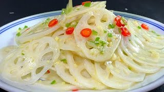 Eat more lotus root in summer, let me teach you a delicious cold lotus root slice, fresh and crispy