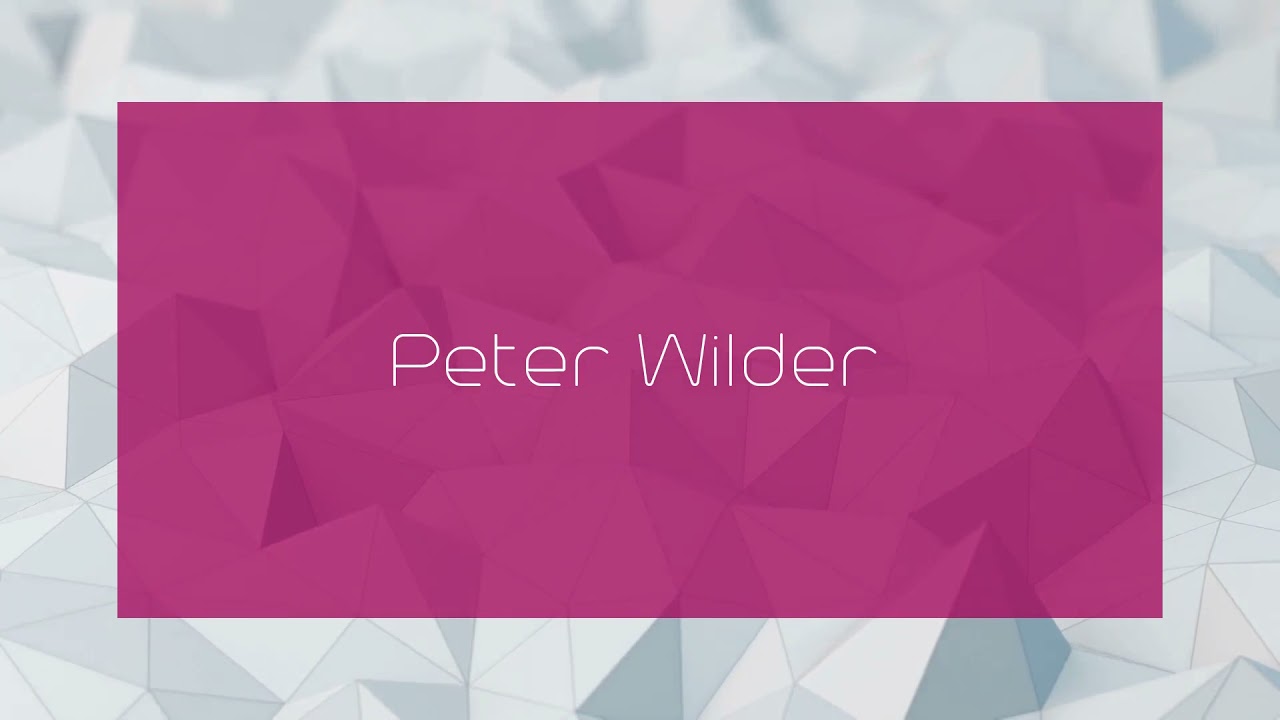 Peter Wilder - appearance