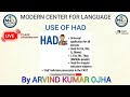 use of had in hindi by Arvind kumar ojha