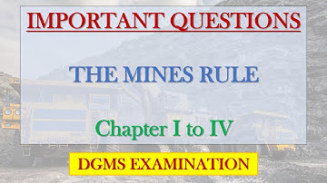IMPORTANT MCQ QUESTIONS - Chapter I to IV of The Mines Rules, 1955, DGMS Examination