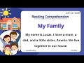 Grade 13 reading comprehension practice i my family i  let us read i with teacher jake