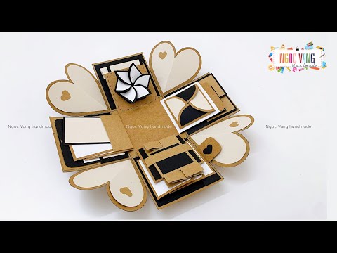 (Ý TƯỞNG) Retro Explosion Box || Hộp quà tình yêu màu cổ điển - NGOC VANG Handmade