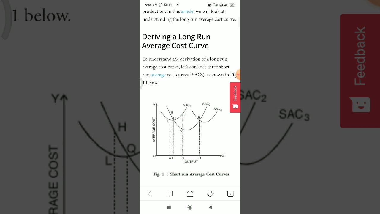 Derive and explain long run average cost curve using short run average ...