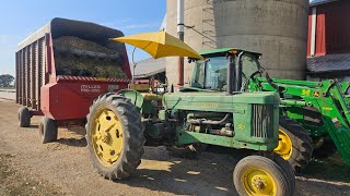 Chopping Corn &amp; Hauling in Wagons With the John Deere 50 | 2023