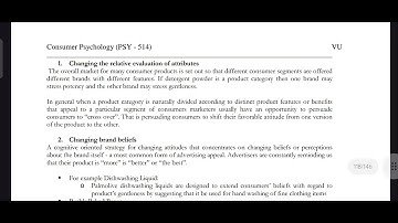 PSY514 Lecture 35 Consumer Psychology Short Lecture VU Lectures