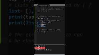 How list and tuple differ in python.