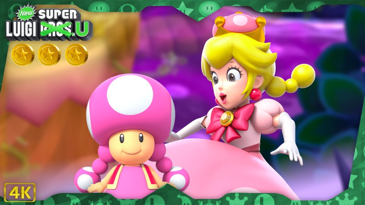 New Super Luigi U Deluxe ⁴ᴷ World 5: Soda Jungle (All Star Coins) Toadette/Peachette