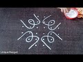 Latest sikku kolam with 62 straight dots by unique rangoli