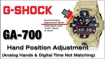 GA-700 G-Shock Module 5522 Hands Home Position Adjustment (Hands & Digital time not matching) - Demo