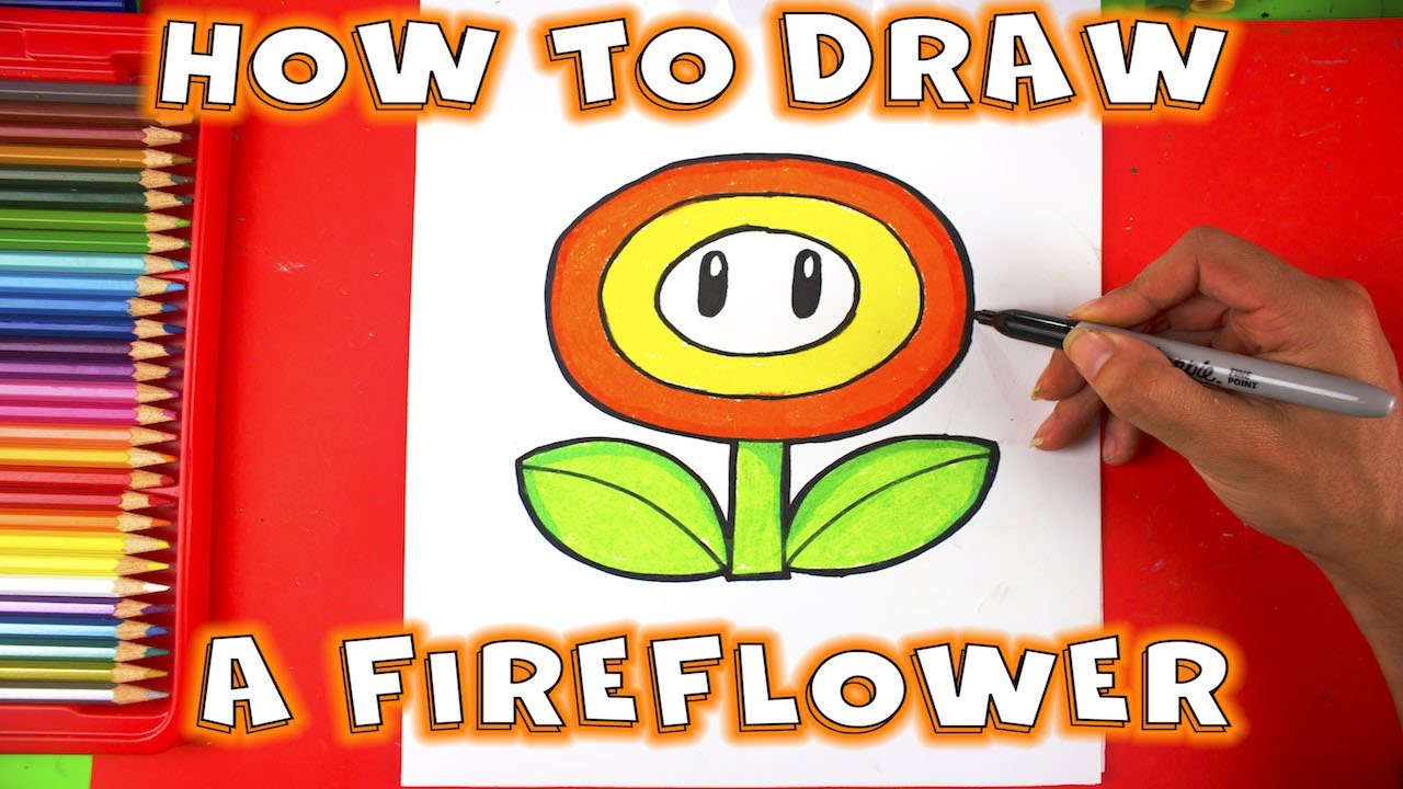 mario fire flower coloring pages