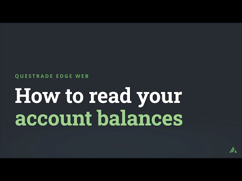 How to read your account balances | Questrade Edge Web