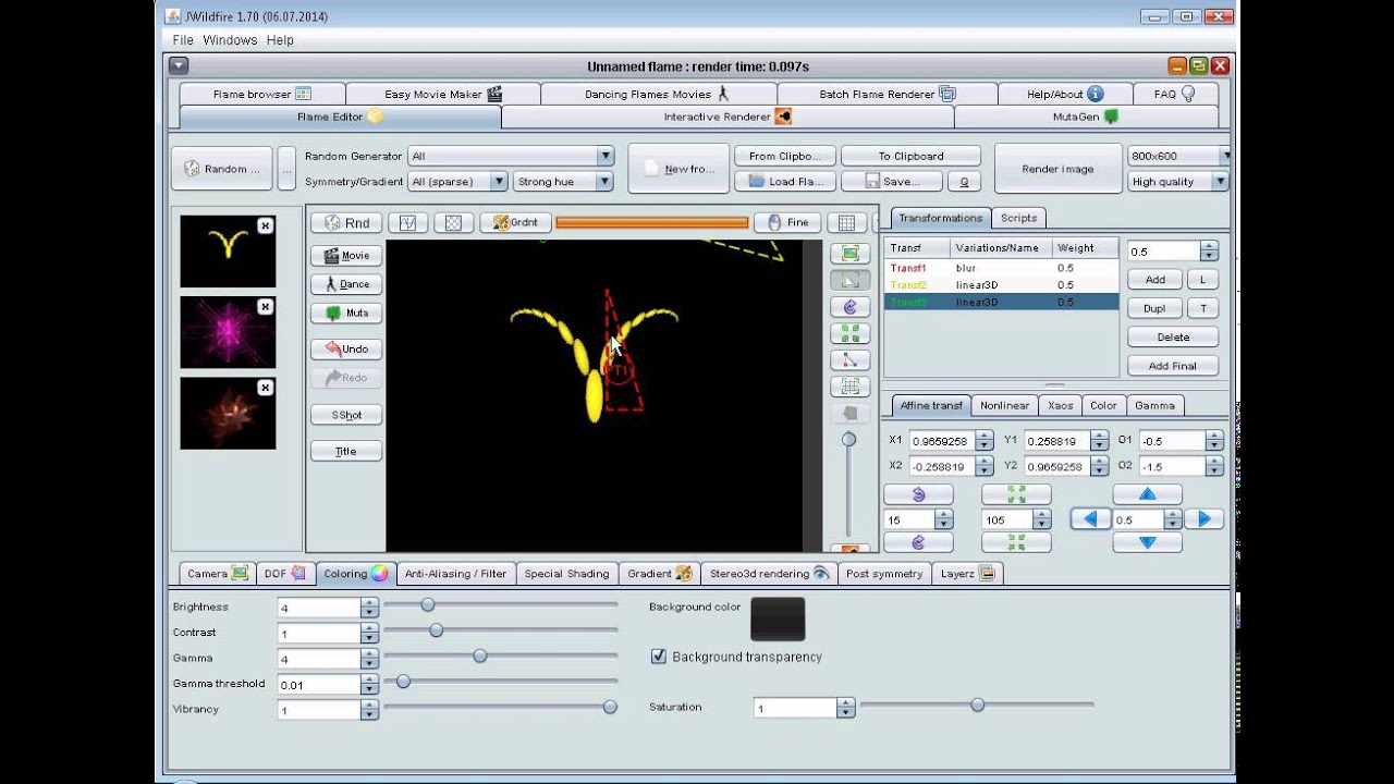IFS linear - How to effectively use Linear Transforms in Fractal Flames