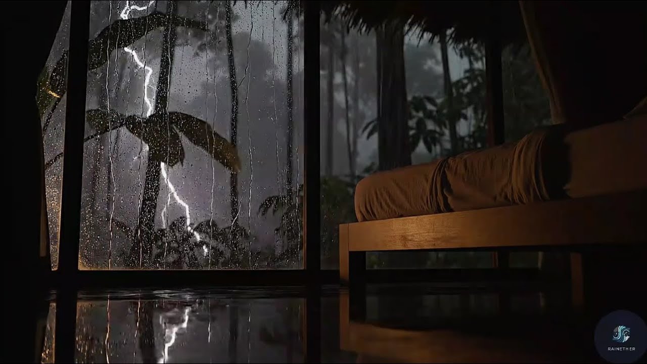 Dark Night Rain Sounds  Thunder Ambience for Sleeping | 99% Fall Asleep Fast ASMR