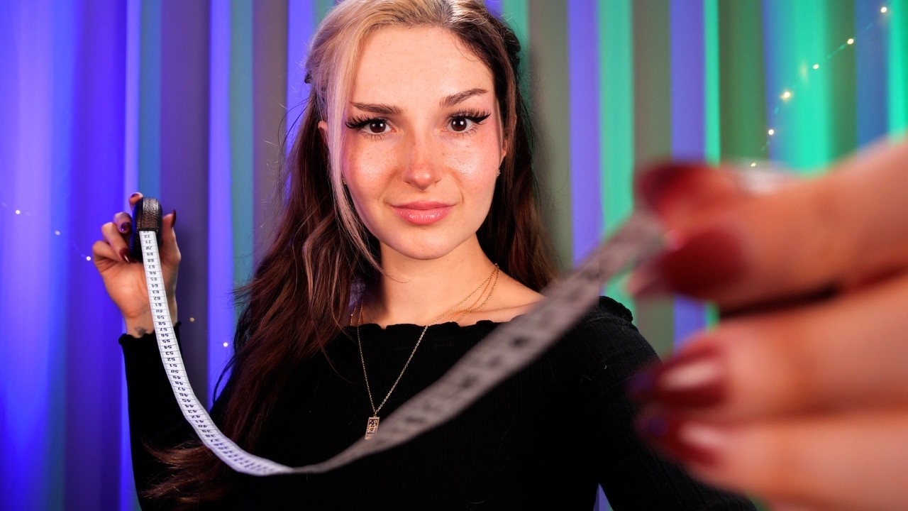 ASMR Extreme Close-Up Face Measuring & Detailed Glasses Fitting