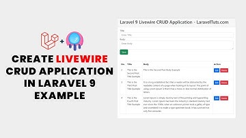 Create Livewire CRUD Application in Laravel 9 Example