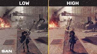 NieR Automata | Low vs High | PC Graphic Settings Comparison