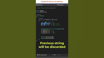 C# Programmers FAQ- 55 - What do you mean by Immutable in C#?#ExpandFutureAcademy #shorts