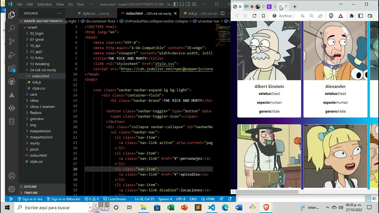 consumir API de Rick and morty