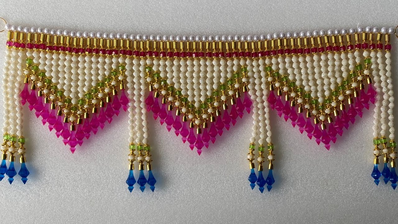 DIY | 2020 Diwali Door Toran Making Idea At Home | Latest Door Toran Design With Pearl Beads