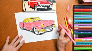 Coloring  a 57 Cadillac , Stress Relief, Calm coloring, Relax today, Turn the TV OFF News