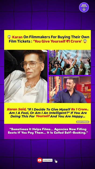 🎬 Karan Johar’s Shocking Truth About Filmmakers Buying Their Own Tickets! 😱 | Bollywood Reality #yt