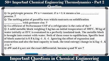 MCQ Questions Chemical Engineering Thermodynamics - Part 2 with Answers