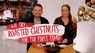 Our employees try ROASTED CHESTNUTS for the first time!